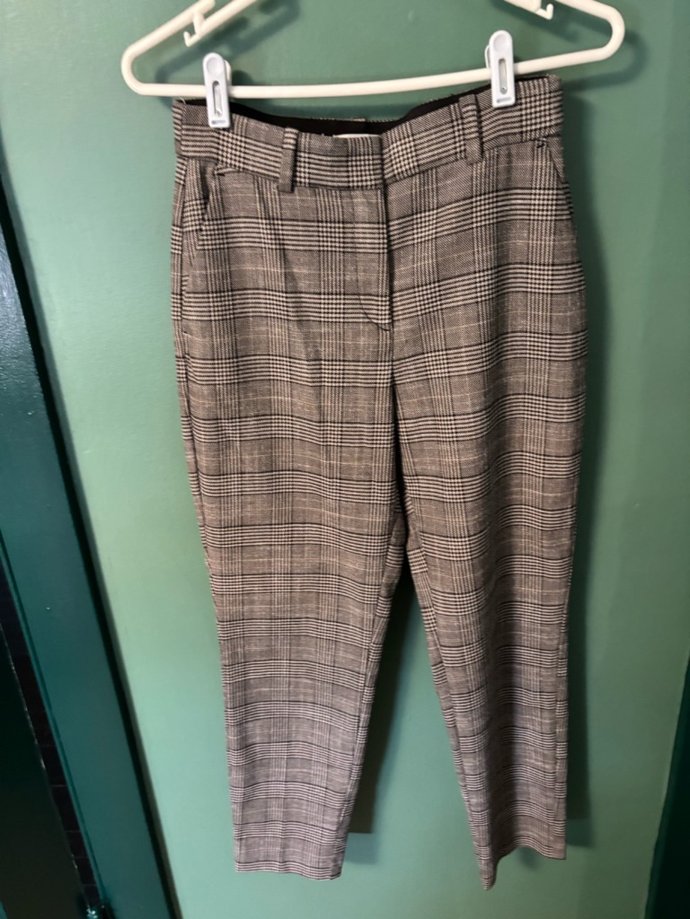 H&M Checked Ankle Pants in Brown and Black